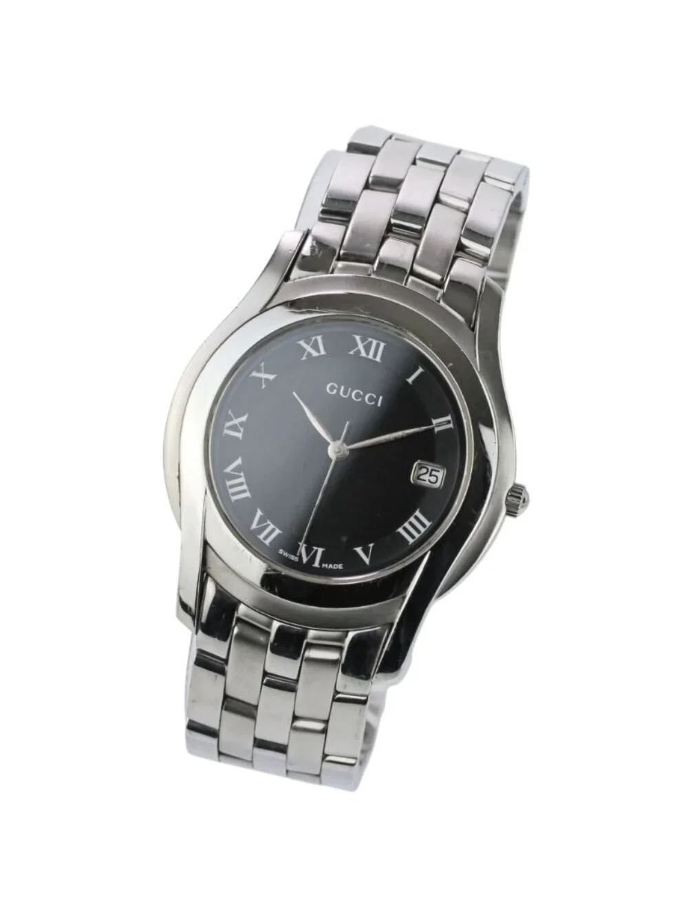 Gucci Quartz Watch Black Dial Silver